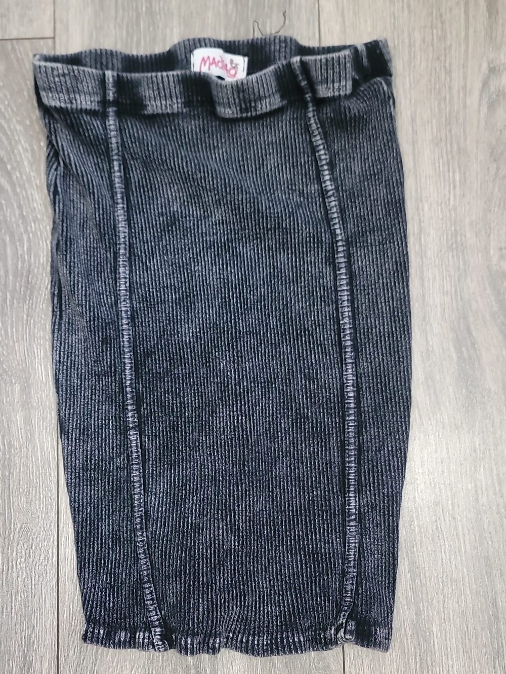 Ribbed Black Midi Pencil Skirt - Women